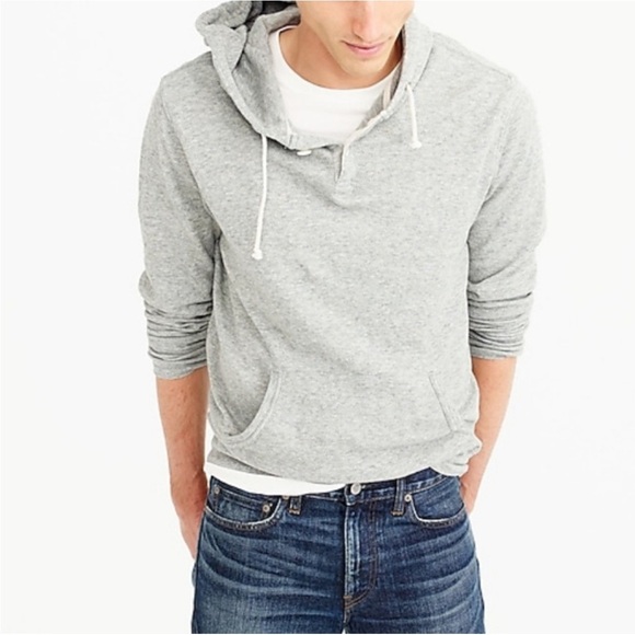 J. Crew Vintage Thermal Henley Hoodie in Grey - 100% Cotton - Picture 3 of 10